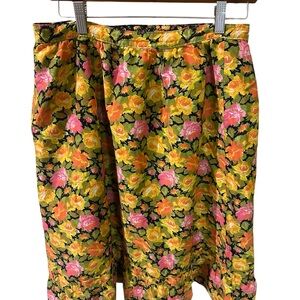 True Vintage 80s Reversible Cottagecore Floral Skirt Double Sided Garden Print